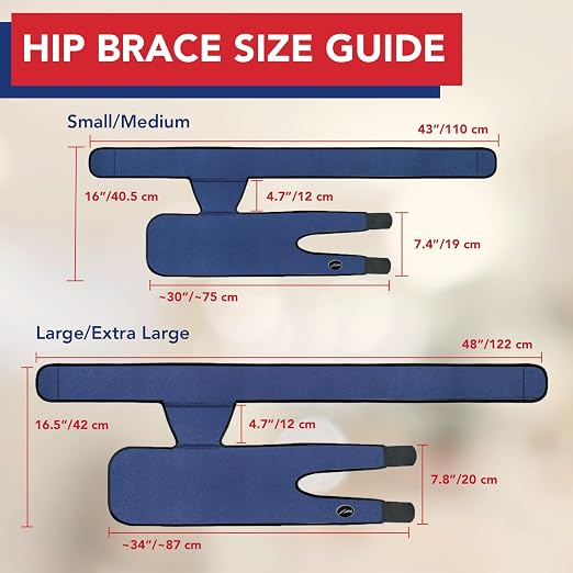 Dr. Arthritis Hip Brace, Adjustable Sciatic Nerve Brace & Stabilizer for Pulled Muscles & Injury Recovery, Hamstring Compression Sleeve Support, Sciatica Pain Relief Devices for Men & Women (L/XL, Navy)