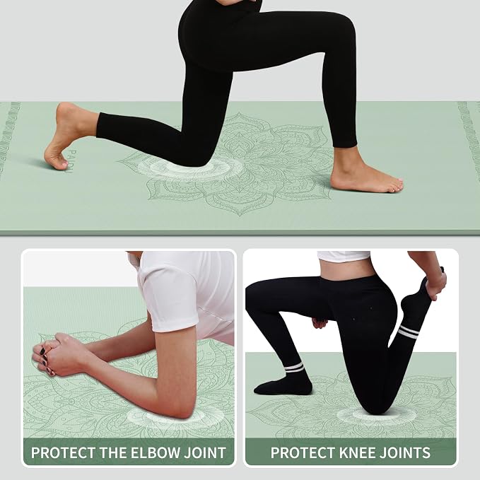 PAIDU Large Yoga Mat 72"x36"x10mm Non-Slip Exercise Mat for Home Gym Studio | Extra wide & thick non-slip yoga mat, works on all floors, ideal for stretching, yoga studio, gym and home workouts