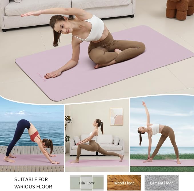 Extra Wide & Thick 8mm Yoga Mat, 72"x31.5" | Large Non Slip Exercise Mat, Premium POE Material, Superior Cushioning & Stability, With Strap for Home Gym, Pilates