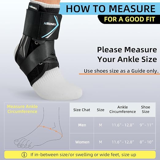 2 Pack Ankle Brace for Women & Men, Lace-Up Support with Side Stabilizers | Adjustable fit, Sprained ankle support, Achilles tendon support, Basketball, volleyball, running, tennis