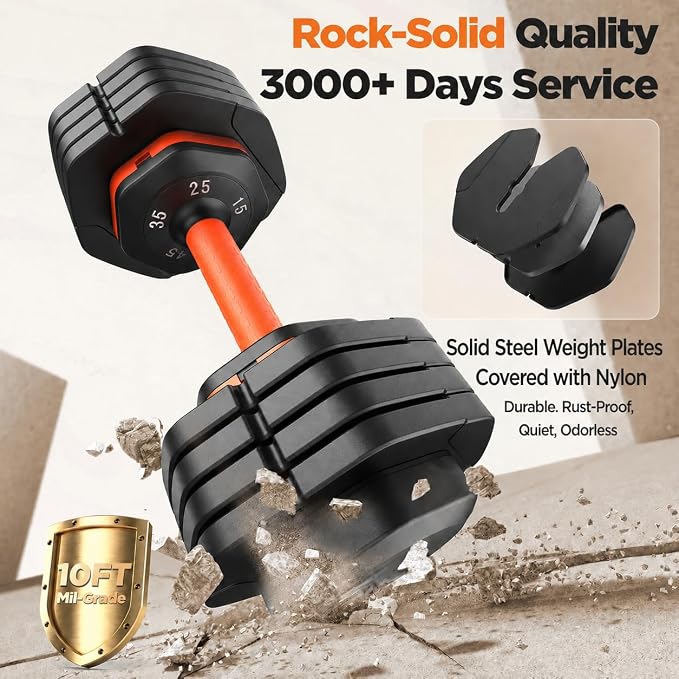 2026 FDB2 Updated Adjustable Dumbbell Set of 2, 5-in-1/10-in-1 Weights Dumbbell Set with Storage Box, 25lbs/55lbs Adjustable Weights with Anti-slip Silicone Grip, Weight Set For Home Gym Suit both Men and Women