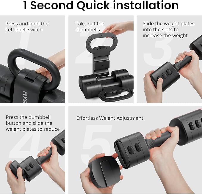 2-in-1 Adjustable Dumbbell Set for Women - 4 Levels (2.2lbs to 12.1lbs) - Home Gym Weights for Women at Home - Fitness Dumbbells