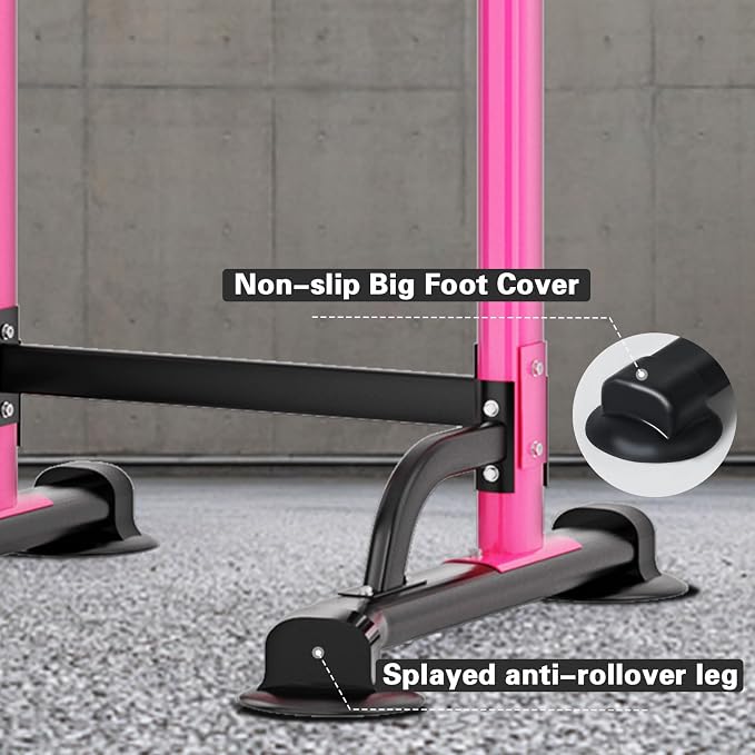 soges Power Tower Pull Up Bar Station, Free Standing Pull Up Rack Dip Station for Home Gym, Height Adjustable Home Strength Training Fitness Workout Equipment