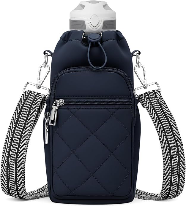 Water Bottle Carrier Bag with Strap, Insulated Corssbody Purse