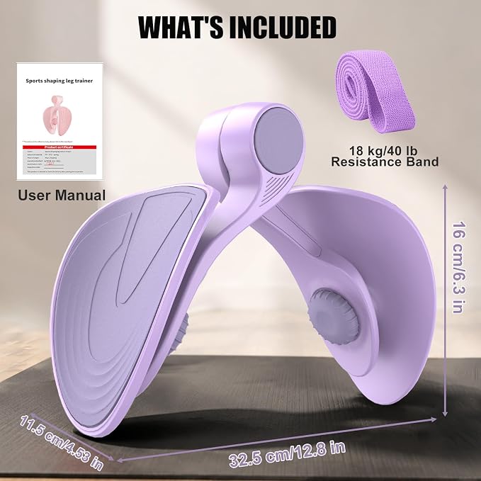 Pelvic Floor Exercise Devices 35lb Resistance Kegel Thigh Trainer with Band | Pelvic Floor Muscle Training, Inner Thigh Exerciser, Postpartum Recovery Support for Women, Suitable for Women and Men