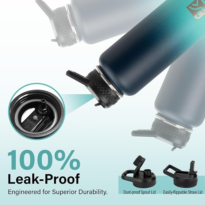 DYSANKY Insulated Water Bottle | Thickened Stainless Steel Vacuum Metal | Portable Sports Water Jug for Gym and Hiking with Straw, Carrier Bag, Handle Strap | BPA-Free 40 oz