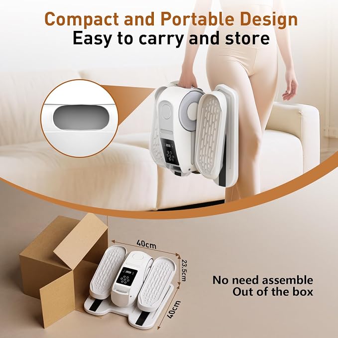 Under Desk Elliptical Exercise Machine, Elliptical Leg Exerciser as Seen on TV, 12 Speeds Leg Exerciser While Sitting for Seniors, Electric Seated Foot Pedal Exerciser for Home Gift for Women