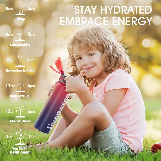 Sahara Sailor Water Bottle 17oz, Durable and Leakproof Water Bottles Motivational with Time Marker, Tritan, BPA Free, Wide Mouth with Easy Clean Brush for Gym, Travel, Home, School, Office (1 Bottle) | Bpa Free, Leakproof Wide Mouth With Fast Flow Lid ...