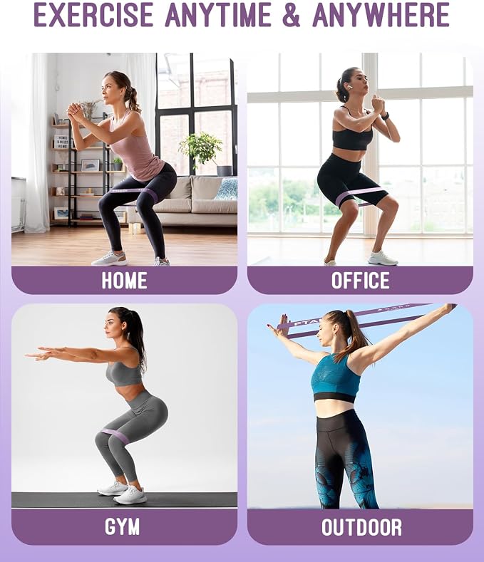 Resistance Bands for Working Out, Exercise Bands with 5 Resistance Levels, Natural Latex Resistance Bands Designed for Home Fitness, Strength Training and Flexibility Exercises