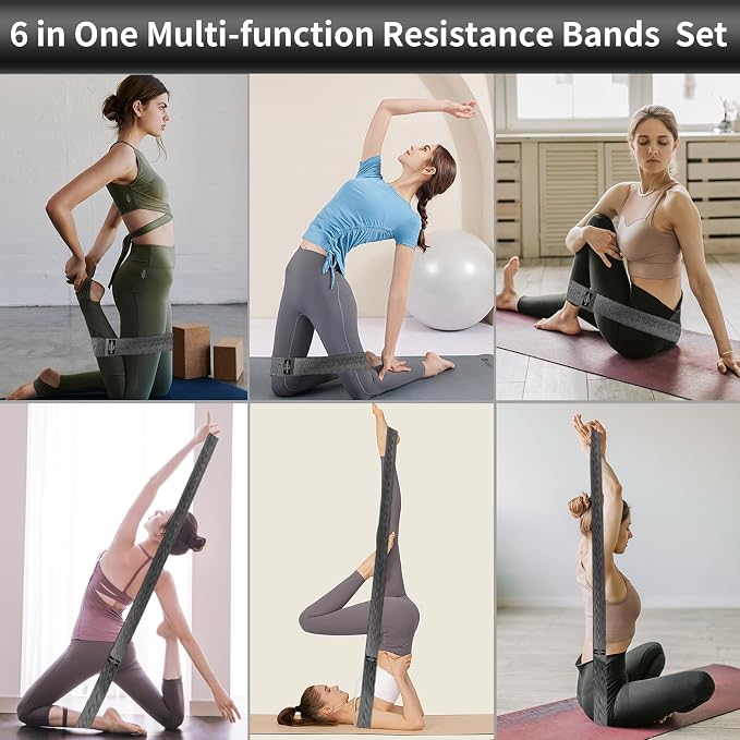 DICYWUDI Fabric Resistance Bands for Working Out, 6Pack Non-Slip Exercise Bands for Women and Men, Fabric Booty Bands for Home, Fitness, Pilates, Stretching