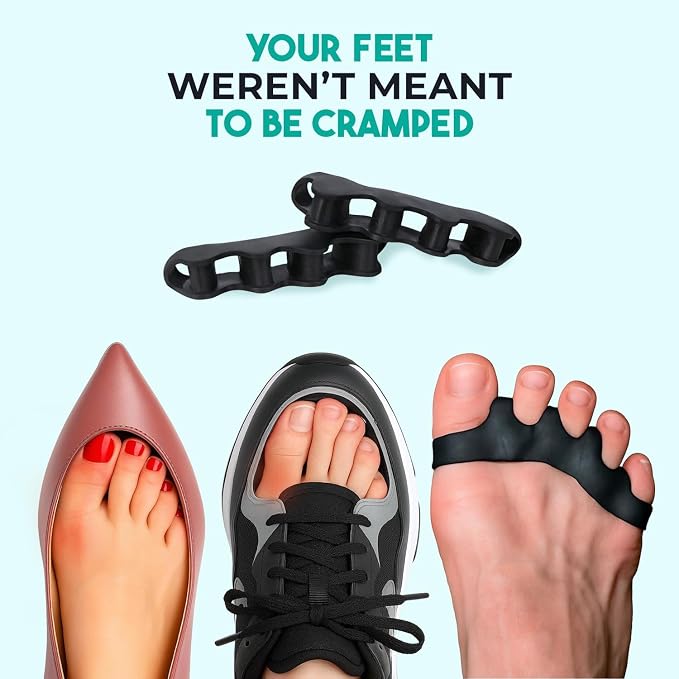 VYCE PrimalStep Toe Separators, Spreaders, Spacers, S/M | Straightener to Correct Toes for Men and Women, Bunion Corrector, Plantar Fasciitis and Athletic Mobility