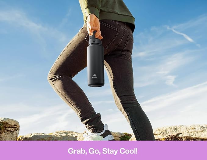 POWCAN 40 oz Insulated Water Bottle with 2-in-1 Straw and Spout Lid, Keep Cold 24H, Leak-Proof, BPA-Free, Double Wall Stainless Steel Water Bottle for Sports, Travel, Gift, School (Heirloom Garden)