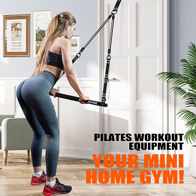 KUTIZE Pilates Bar Kit with Resistance Bands, Pilates Equipment, Multifunctional Pilates Bar for Women & Men, Pilates kit for Hip, Back, Arm, Full-Body Workouts, Home Gym Strength Training Equipment