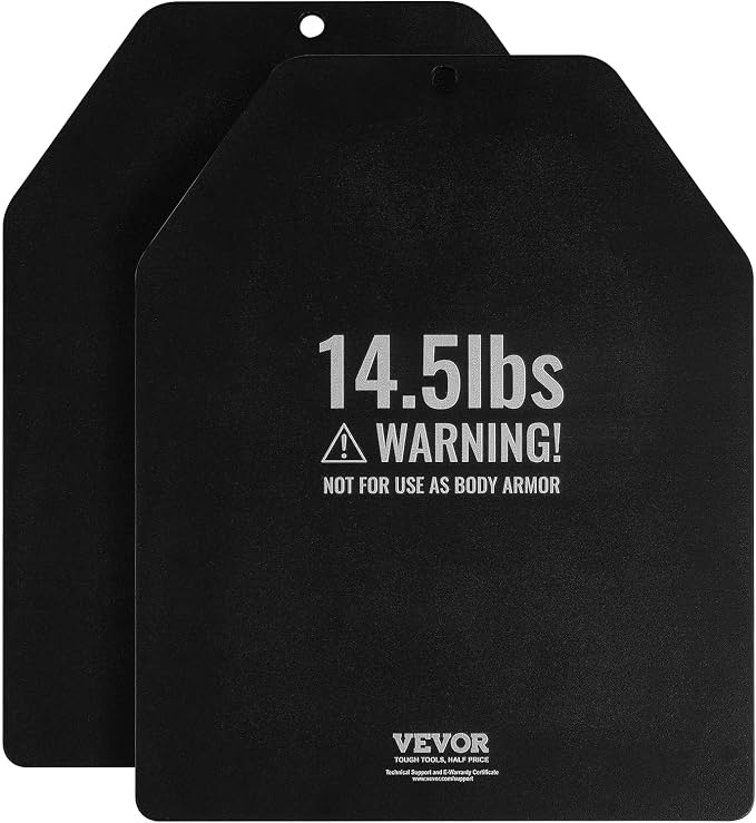 VEVOR Weight Vest Plates, 5.75/8.75/14.5/19.75 LB Pairs, Premium Steel Weighted plates, Additional Weight for Weight Vests, for Strength Training, Running, Fitness, Heavy Workouts