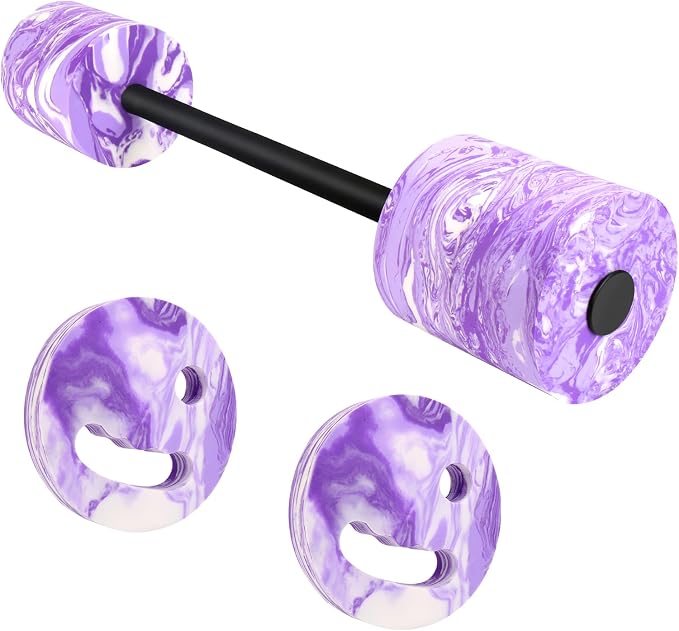 29.3’’Aquatic Exercise Equipment Swim Barbell High Density EVA Foam Pool Swim Dumbbell with Water Exercise Discs Aquatic Fitness Equipment for Adults