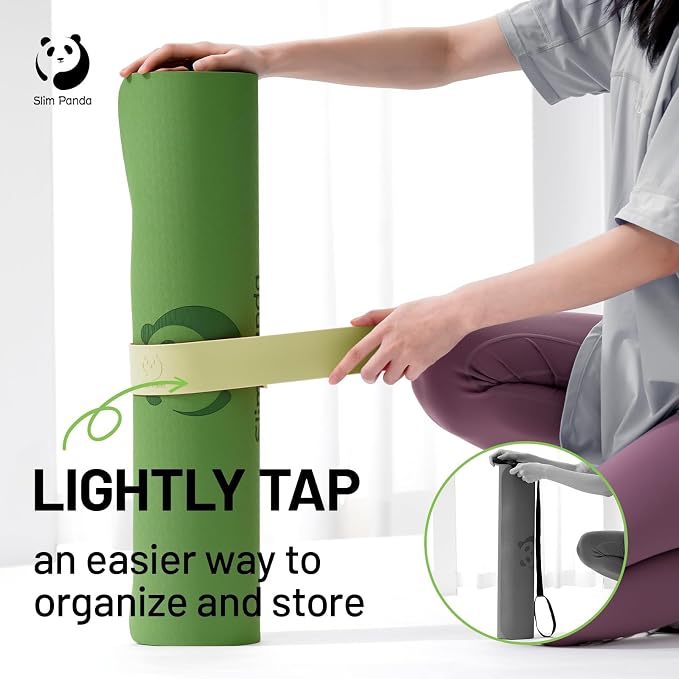 Yoga Mat Strap Slap Band, One Snap Keeps Mats Tightly Rolled, Heavy-Duty Clasp Fits Most Size Mats(24" L X 2" W)