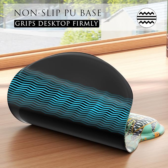 MROCO Ergonomic Mouse Pad Gel Wrist Rest, 9.4 x 8.1 in, Garden Whispers | Ergonomic Shape Design, Multiple Pattern Options, Gel Wrist Comfort, Smooth Lycra Surface, Non-Slip PU Base
