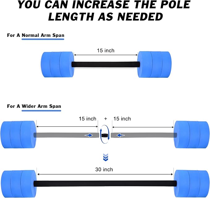 Hikeen Aquatic Exercise Dumbbells Water Dumbbell Pool Resistance Aquatic Fitness Barbells with 4 High-Density EVA Foam Pool Weights Dumbbells, for Water Aerobics Weight Loss