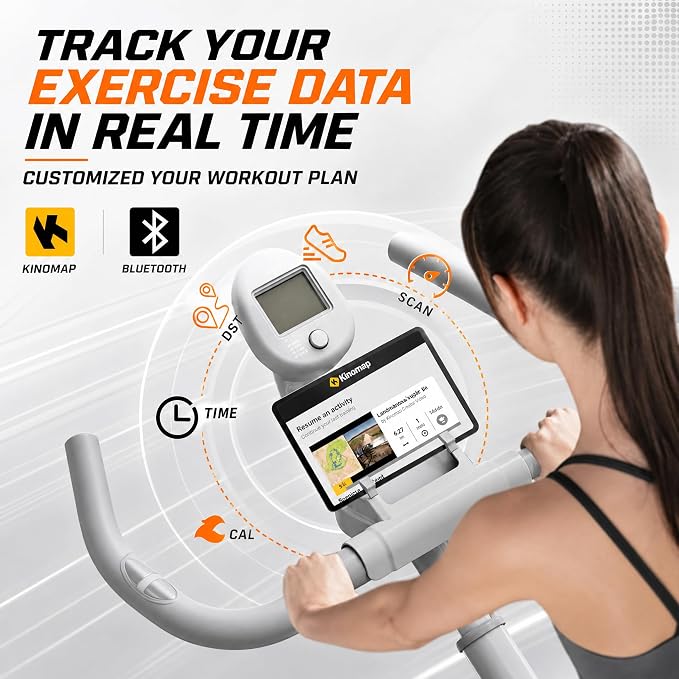 HOELLL Exercise Bike Stationary Bikes for Home Compact Indoor Cycling Bike | with Tablet Mount, with Exclusive Heart Rate Sensor and APP Sync, with Continuously Variable Resistance, Black&White&Red