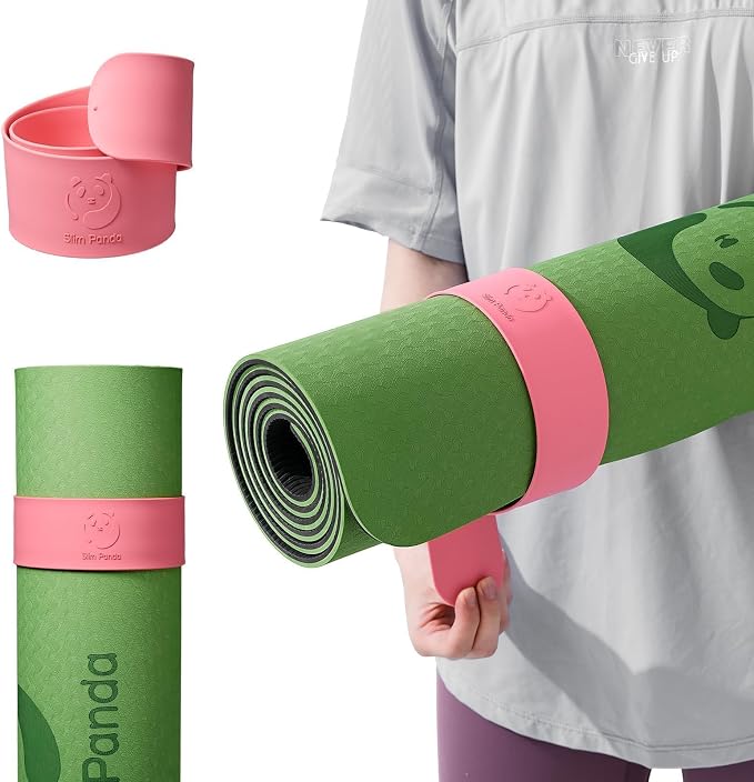 Yoga Mat Strap Slap Band, One Snap Keeps Mats Tightly Rolled, Heavy-Duty Clasp Fits Most Size Mats(24" L X 2" W)