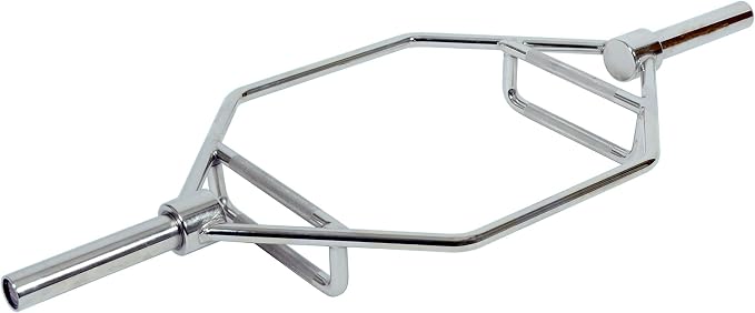 Sunny Health & Fitness Olympic Hex Trap Bar for Deadlifts, Home Gym Barbell | Fits 2" Olympic Plates, Diamond Knurled Grips, Deadlift Squat Shrug Farm Walk, Targets Legs Glutes Back Core & Grip