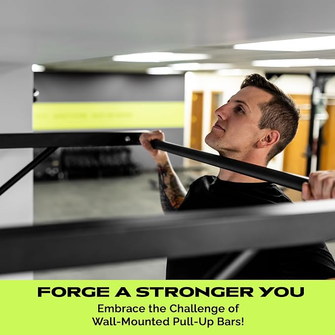 Wall Mounted Pull Up Bar, Heavy-Duty Steel, 500lbs Weight Capacity