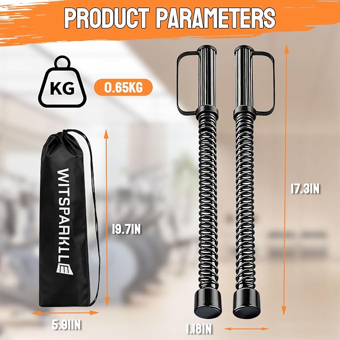 2PCS Ropeless Battle Ropes for Home Gym, Portable Cordless Workout Ropes with Gloves, Bag & Tutorial, Low-Impact HIIT Fitness Equipment for Full Body Cardio and Strength Training