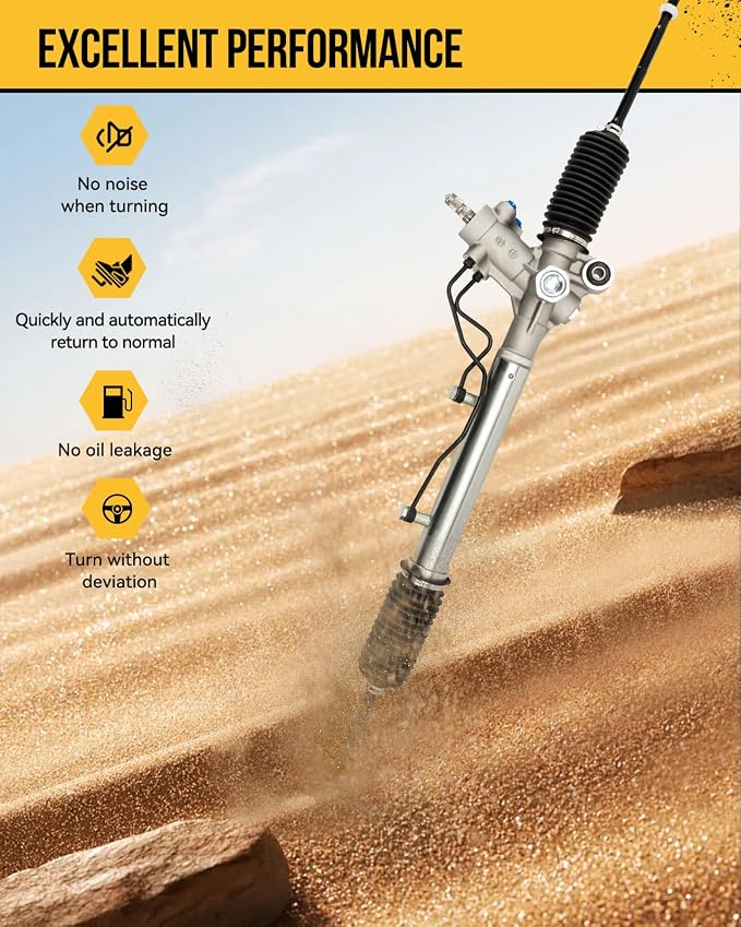 KAC Hydraulic Power Steering Rack and Pinion Assembly Compatible with Toyota 1998-2000 RAV4 2.0L, 1996-1997 RAV4 All Models Replace# 261613
