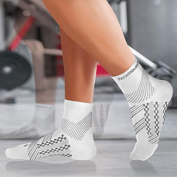 TechWare Pro Plantar Fasciitis Socks - Ankle Compression Socks for Women & Men. Achilles Tendonitis Brace & Foot Arch Support