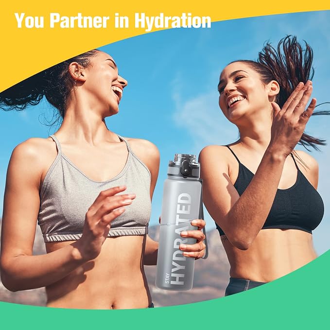 Sahara Sailor Water Bottle 32oz, Durable and Leakproof Water Bottles Motivational with Time Marker, Tritan, BPA Free, Wide Mouth with Easy Clean Brush for Gym, Travel, Home, School, Office (1 Bottle) | Bpa Free, Leakproof Wide Mouth With Fast Flow Lid ...