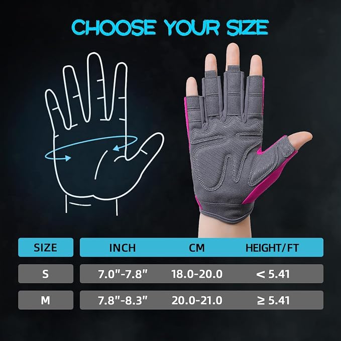 Breathable Workout Gloves for Women, Thick Padded Weight Lifting Gloves, Full Palm Protection & Extra Grip for Women Gym, Rowing, Fitness Training and Hanging (Small)