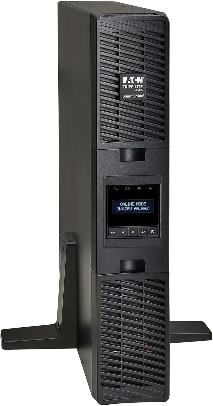 Tripp Lite Eaton Series SmartOnline 1500VA UPS, Pure Sine Wave Double-Conversion, 1350W, 2U Rack/Tower, Extended Run, Network Card Included, LCD, 2 Year Warranty & $250,000 Insurance (SU1500RTXLCDN)