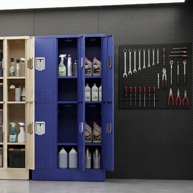 BUTISOW 72" 6 Door Employee Lockers | 16-Gauge Steel, Lockable. For gyms, schools, employee lockers, garages