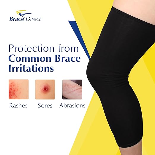 Brace Direct Knee Brace Undersleeve, Non-Slip Protective Liner for Comfort | Thin, breathable leg sleeve worn under a knee brace with anti-slip, skin-protecting barrier against rubbing, chafing & rash