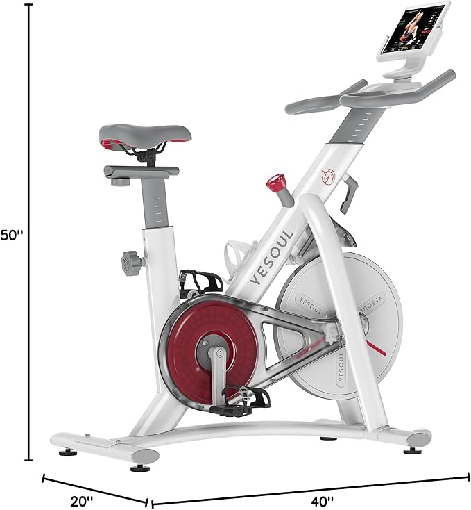 Yesoul Exercise Bike, Stationary Bike for Home with Magnetic Resistance | Smart Bluetooth Tracking, Quiet Magnetic Resistance, Tablet Mount and 350 lb Capacity for Home Gym Cycling Workouts