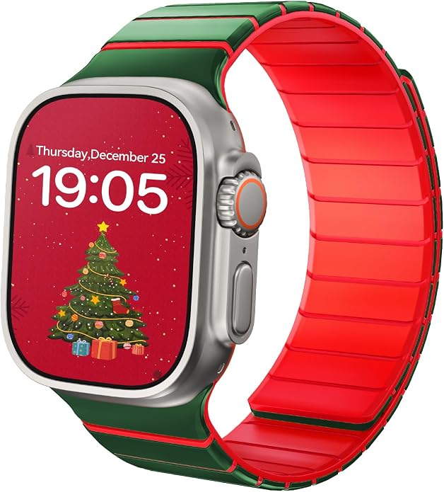 X-it Magnetic Watch Band for Apple Watch Ultra 49mm, 46mm/45mm/44mm, Silicone Sport Strap with Strong Magnet for Men and Women, Compatible with Apple Watch Series 11/10/9/8/7/6/5/4/3/2/1 and SE