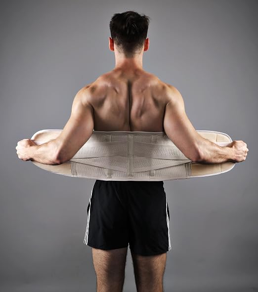 Back Brace for Lower Back Pain Men Women, Back Support Brace & Elastic Supports Belly Band Stomach Wrap Waist Belt Waist Trainer, Waist Brace Waist Trainer for Men Sciatica Pain Relief (Beige, X-Large)