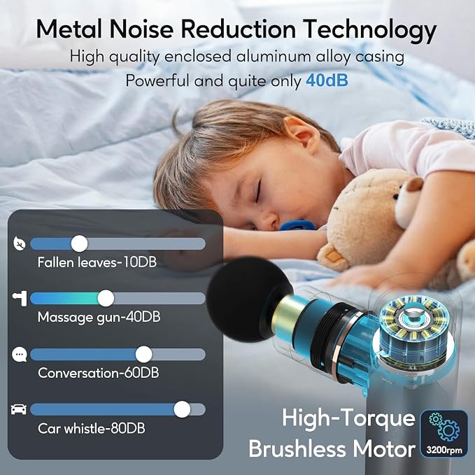 arboleaf Mini Massage Gun Deep Tissue, Portable Percussion Muscle Massager | Small Yet Powerful Full-Metal Design with a Quiet Brushless Motor for Deep Muscle Relief at Home, the Gym, or While Traveling