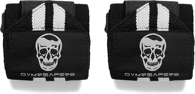 Gymreapers Weightlifting Wrist Wraps (IPF Approved) Professional Quality Wrist Support with Heavy Duty Thumb Loop - Best Wrap for Powerlifting Competition, Strength Training, Bodybuilding