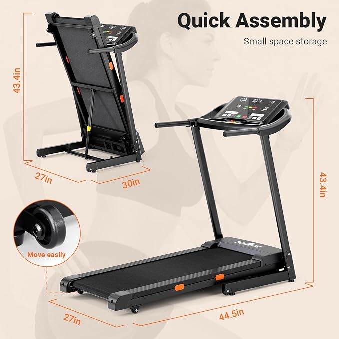 THERUN Incline Treadmill Running Treadmill, Wide Belt Treadmills for Home | 12% auto incline, 400lb, 3.0HP, 18" LED, shock-absorbing, wide belt, hydraulic folding, space saving, ipad holder