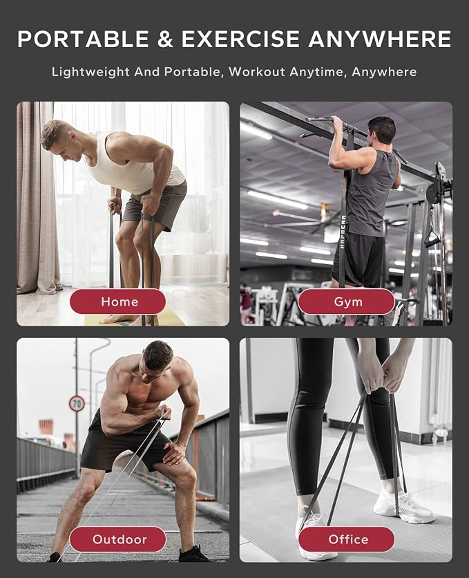 HAPBEAR Pull Up Assistance Bands - Pull Up Bands - Resistance Bands - Exercise Bands Resistance Bands Set - Workout Bands for Working Out, Stretching, Muscle Training