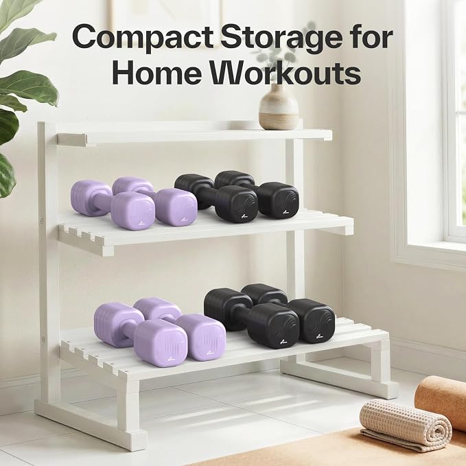 Adjustable Dumbbell Set of 2: Sportneer 4 in 1 Free Weights Dumbbells Set for Women, Hand Weights for Women at Home, Available in 5 lb × 2 and 10 lb × 2 Sets with Soft Rubber Handle for Home Gym Exercise Training