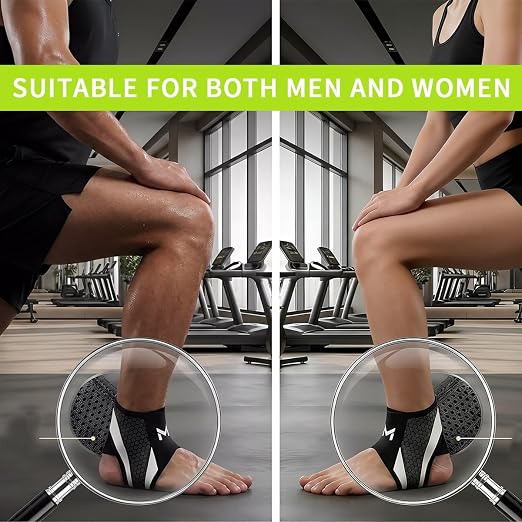 2-Pack Ankle Brace for Men & Women, Adjustable Figure-8 Stabilizer with Straps for Basketball, Volleyball & Running, Compression Sleeve for Sprained Ankle, Plantar Fasciitis & Tendonitis Relief