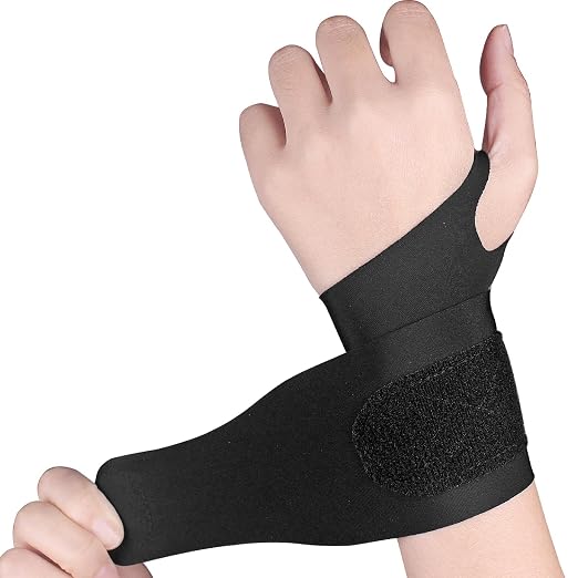 2 Pcs Ultra-Thin Wrist Brace Support for Carpal Tunnel, Pain Relief, Arthritis, Tendonitis, Elastic Wrist Wraps Right and Left Hands - Compression and Support for Fitness Enthusiasts (All Black)