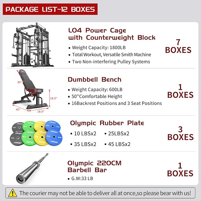 XGSW Smith Machine with Weight Stack, Multi-Function Squat Rack Power Cage with Cable Crossover System, for Home Gym