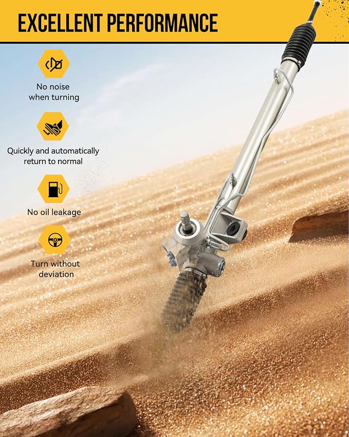 KAC Hydraulic Power Steering Rack and Pinion Assembly Compatible with 2001-2002 2004 Dodge Stratus & Chrysler Sebring 2.7L, 2002-2004 Stratus & Sebring 2.4L Replace# 22356