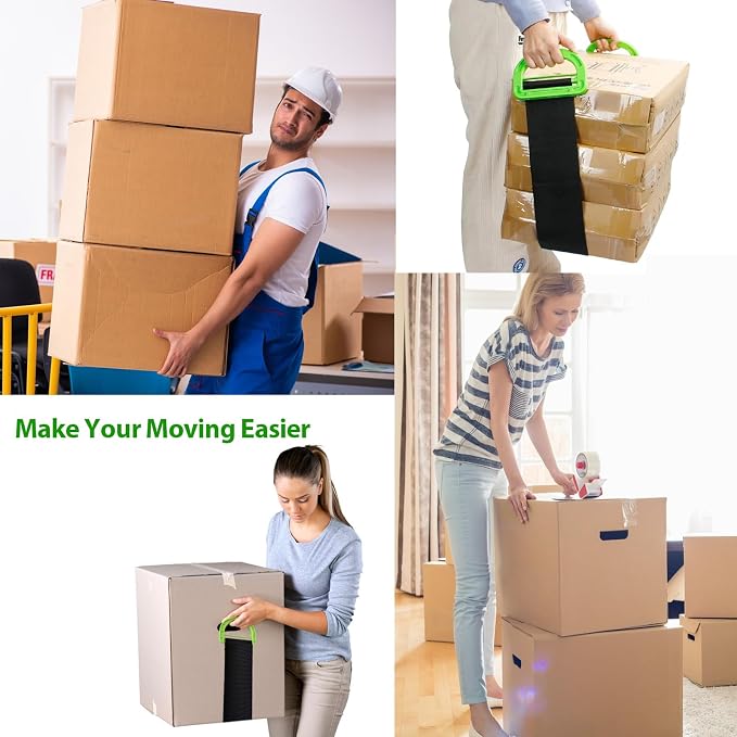 Adjustable Moving Straps, 2Pack 1-Person Handle Moving Lifting Straps for Moving Refrigerator,Furniture, Boxes, House-Moving,Support up to 660Lbs