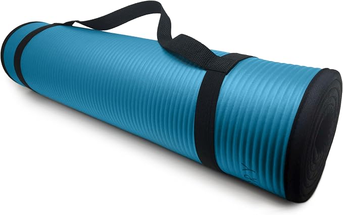 MICRODRY Multi-Purpose Fitness Mat, Cushioned & Non-Slip Foam for Yoga, Pilates, HIIT, Skid-Resistant and Tear-Resistant, 24"x72" with Carry Strap