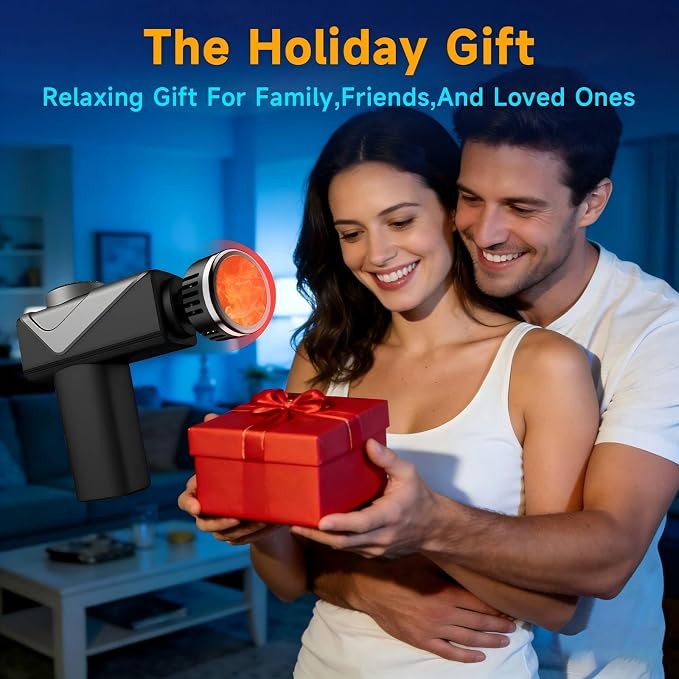 Massage Gun with Heat, Powerful Warming Massage, Home & Travel | Massage Gun with Heat, Powerful Heated Massage, Quiet Portable Massager for Home& Travel, Lightweight Design