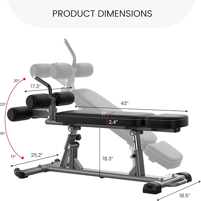 Finer Form Sit Up Bench with Reverse Crunch Handle for Ab Bench Exercises - Abdominal Exercise Equipment with 3 Adjustable Height Settings